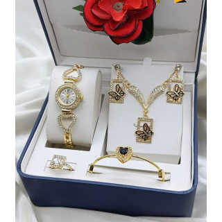GIRL'S DAIMONDS STONE JEWELRY WATCH SET