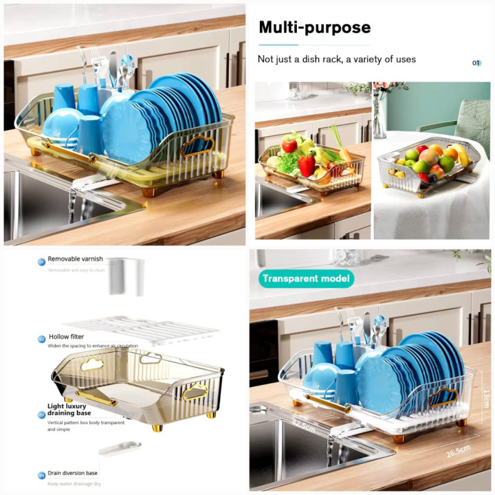 Acrylic Luxury Dish Drain Rack