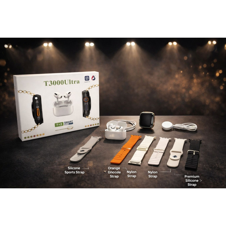 T3000 ULTRA 7in1 Ultra with Wireless EarBuds Model Smart Watch