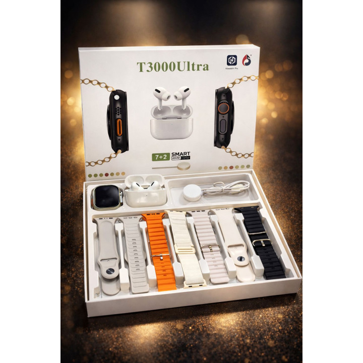 T3000 ULTRA 7in1 Ultra with Wireless EarBuds Model Smart Watch