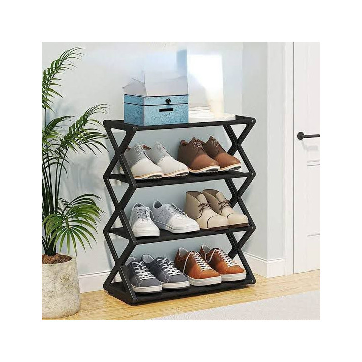 Zigzag X Shape 4-Layer Shoes Rack