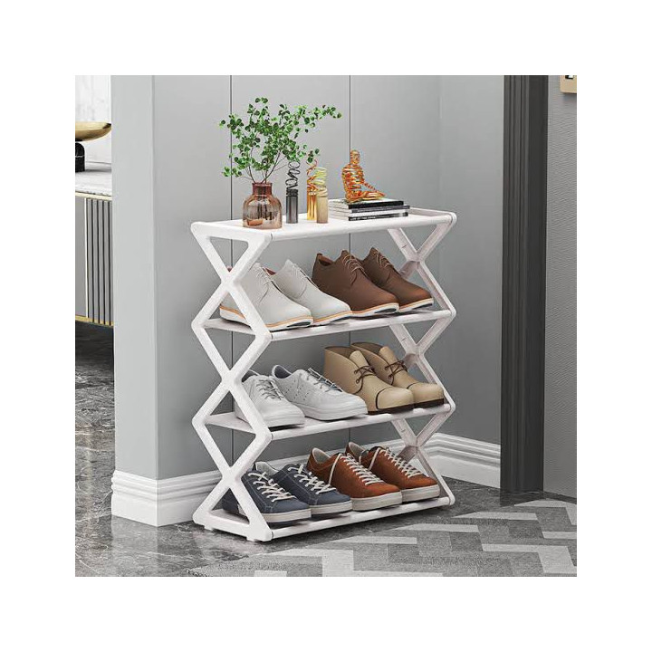 Zigzag X Shape 4-Layer Shoes Rack